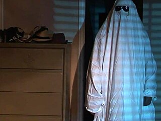 halloween sexy nude blonde girl on bed, hairy tits and boobs exposed