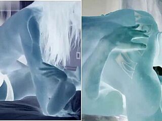 Lesbian girls in missionary position kissing and tribbing until cum.