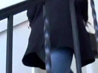 Guy Brings Brunette Home to Humiliate and Strapon Fuck Him