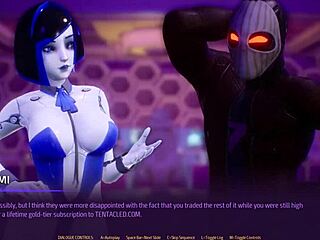 뜨거운 로봇 슬럿이 스페이스 서브버스 에피소드 1에서 격렬하게 빅딕 빨아