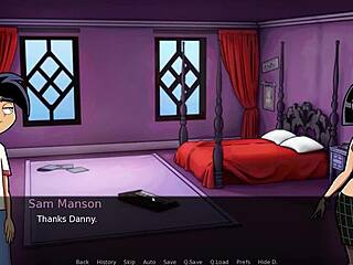 Iubită goth fierbinte provoacă cu mișcări sălbatice în hentai Amity Park