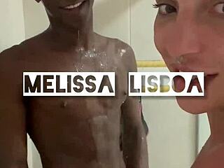 Fat black guy fucks me bareback in the shower and cums on my face