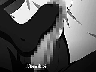 アニメフットジョブヘンタイシーンでセクシー足がチンポ擦る 😏