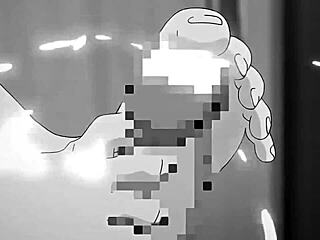 アニメフットジョブヘンタイシーンでセクシー足がチンポ擦る 😏