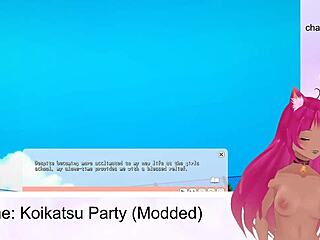 vtuber lewdneko plays koikatsu party part 2 with intense oral fucking and creampie