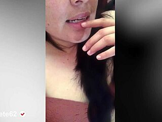 Sexy woman lies on bed awaiting a big semen load on her face