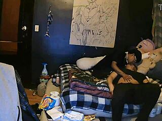 i'm a submissive ebony housewife getting fucked hard right after work, moaning as he creampies my pussy