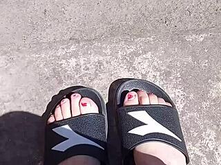 Feet Soaked In Sun Before Intense Pedicure