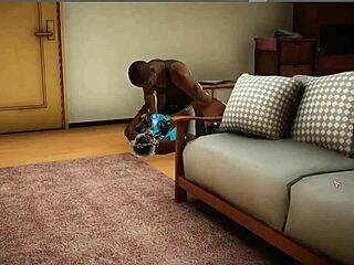 Animoitu 3D latinalainen prostituoitu dominoi Play Home HD -pelissä