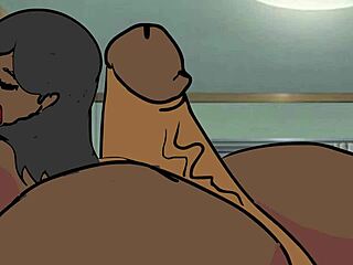 Sexy tlustá černá nigérijská usherka se nechá ošukat na párty