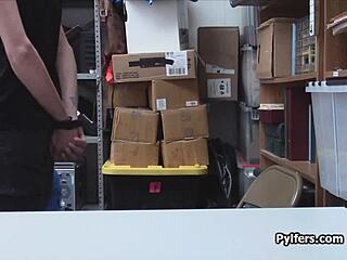 Lucky thief sneaks in and bangs a horny milf guard.