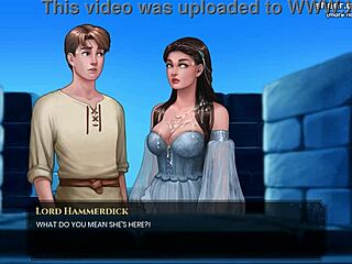 Virgin girl gets first handjob in anime game!