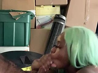 Neighbor helps with move, receives deepthroat blowjob on big black cock