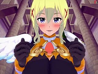 Lalatina Dustiness Darkness Sucking Dick with Boobjob in Kono Subarashii POV Fantasy