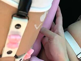 Almost Busted Flashing Huge Tits in Public Car Play