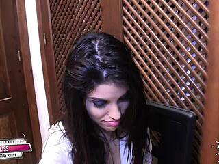 Teen confesses to perverted priest, taking his cumshot after intense blowjob