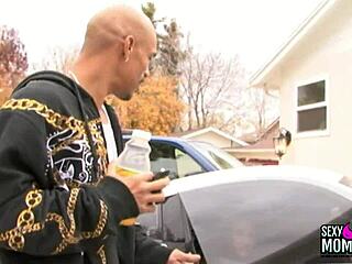 I watch the milf take that monsta cock, deepthroatin and lickin big tits