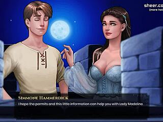 Virgin girl gets first handjob in anime game!