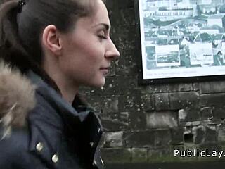 couple bangs hard for camera in public indoor spot