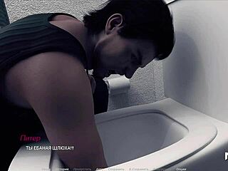 Esposa se traga polla dura en su culo apretado