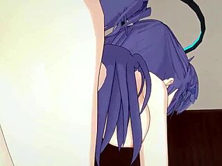 Blue Archive Yuuka shows thicc thighs in 3D hentai