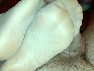 homemade footjob in nylons and socks