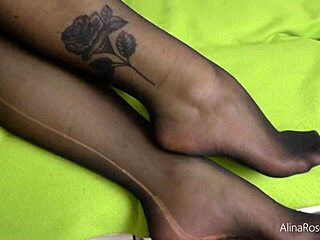 This hot teen feels excited getting her big tits sucked and fucked in pantyhose