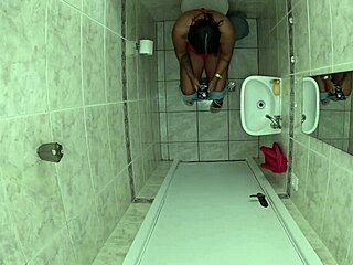 She went to pee in her friend's bathroom but forgot to lock the door. Her friend walked in and slammed his cock into her!