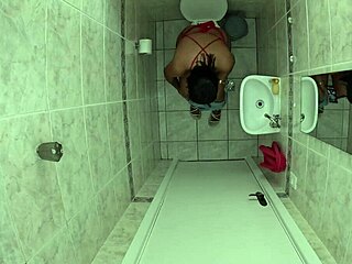 She went to pee in her friend's bathroom but forgot to lock the door. Her friend walked in and slammed his cock into her!