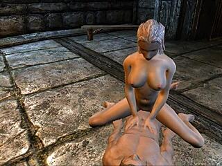 Fuck that muscular bodybuilder with titty fuck and big tits in this blonde fantasy!