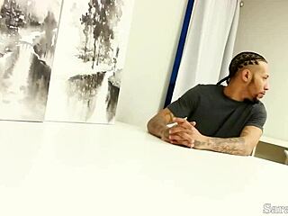 Big dicked black employee fucks mature Sara Jay doggystyle for a raise