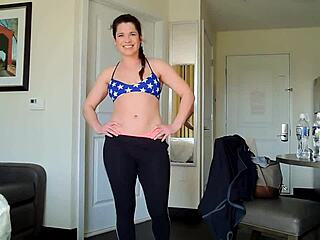 stepmom's bikini shows off her legs and big ass