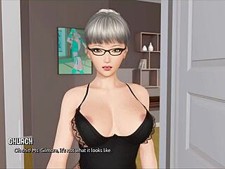 in ripples part 5, the brunette's lingerie gets ripped off