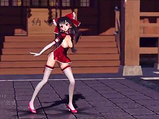 REIM FROM TOUHOU EXPLORES PINKCAT IN THIS HENTAI STORY