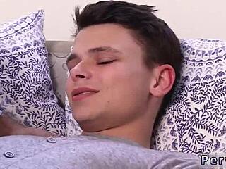 teen twink wakes up to first gay bareback fun