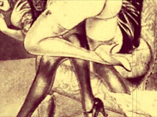 Vintage erotic illustration from antique retro cartoon