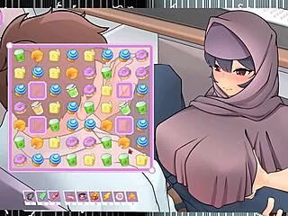 Tsundere Milfin Hentai: Muslim Boss Titjob Under Desk