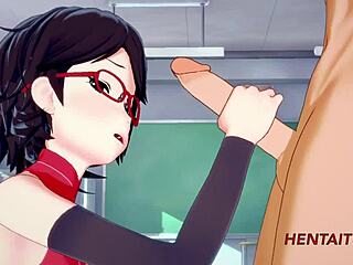 Boku No Hero 3D hentai s Bakugou Katsuki a Sarada Uzumaki tvrdě šukají ve škole