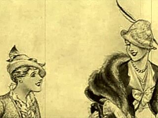 Vintage erotic illustration from antique retro cartoon