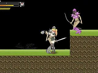 Wow! Cute Blonde Hentai Girl Bangs Soldiers in Wild Battle Game