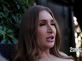 Man, busty girl rides hard on the shoulder she trusted!