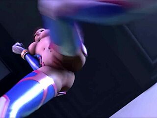 D.Va жестко выносят двойным проникновением в жопу