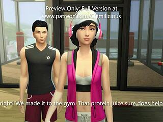 Outdoor Gym Sexercise With Horny Girlfriend