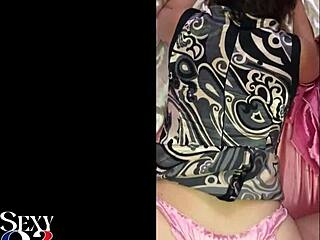 french amateur in satin panties gets deepthroat and ass to mouth action