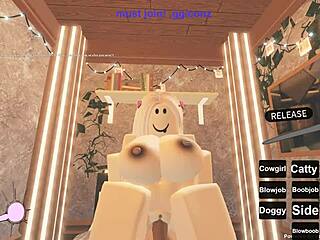 Roblox-Porno mit geiler Arsch-Blondine beim harten Reiten 😜