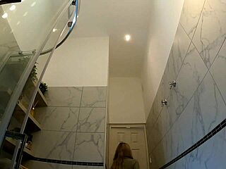 Hot New Sexy Blonde Wife Switches Panties in Bathroom