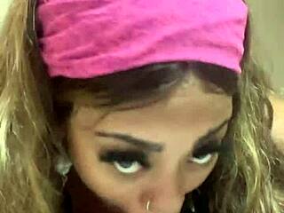 young ebony milf's solo deepthroat on dildo contrasts loving all dicks