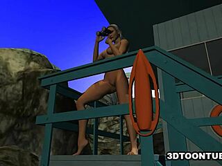 Hey, wanna see this foxy 3D babe get licked on a boat?