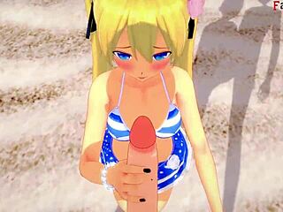 Marie Rose in a hot bikini fucking on the beach