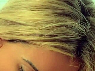 Blonde puts her boyfriends huge cock in her mouth and then asks him for sex in doggystyle